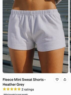 Daily Drills Grey Fleece Mini Sweat Shorts